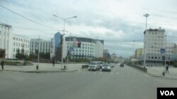 雅库特市中心。气候变化正在对当地产生影响。(美国之音白桦拍摄)