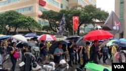 “929撑港·反极权”台港大游行9月29日在台北举行。美国之音林枫拍摄