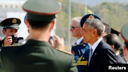 2016年9月3日奥巴马总统星期六抵达杭州参加G20峰会。