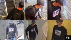 联邦调查局发布的2025年9月10日枪杀查理·科克的嫌疑人泰勒·罗宾逊的照片拼贴。(本拼贴照片由VOA制作)