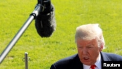 特朗普2018年10月22日在白宫解释退出《中导条约》理由(路透社)