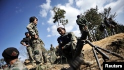 ကချင်လွတ်မြောက်ရေးတပ် စစ်စခန်း။