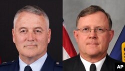 遭撤职的两位美军战略部队指挥官,左为空军少将凯里,右为海军中将贾尔迪纳。