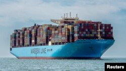 Một trong những tàu thuộc hãng vận tải biển Maersk (ảnh tư liệu).