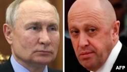 资料照 - 俄罗斯总统普京(图左)和瓦格纳集团雇佣军首领耶夫根尼·普里戈津(Yevgeny Prigozhin)
