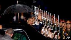 2016年9月6日,美国总统奥巴马乘专机抵达老挝万象国际机场。