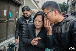 民进党总统候选人蔡英文在各项民调中持续领先。(美国之音记者方正拍摄)