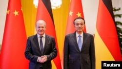 德国总理奥拉夫·朔尔茨（Olaf Scholz）11月4日在北京与中国总理李克强会晤。
