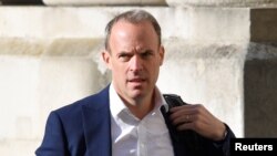 资料照:英国外交大臣拉布(Dominic Raab)
