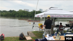 第18届华府龙舟赛2019年5月18日在华盛顿波多马克河举行(美国之音锺辰芳拍摄)