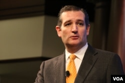 美国国会共和党参议员、总统大选参选人克鲁兹 (美国之音记者杨晨拍摄)