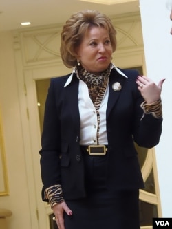 俄罗斯上议院联邦委员会主席马特维延科。(美国之音白桦拍摄)