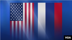 美国和俄罗斯国旗。