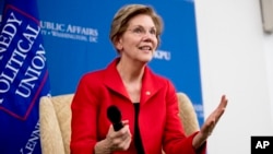 来自麻萨诸塞州的美国民主党籍参议员伊丽莎白·沃伦 (资料照片)