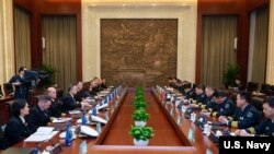 美国海军作战部长理查森上将一行2019年1月14日与中方会谈(美国海军)