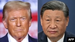 美国当选总统唐纳德·特朗普(Donald Trump,左)与中国最高领导人习近平(右)