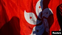 资料照:港人展示香港旗帜