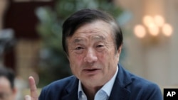 华为创始人任正非在广东省的一场媒体见面会上(2019年1月15日)