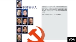 中国领导人以及习近平的领导班子成员 (资料照片)