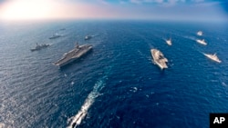 美日印澳四国海上演习(美联社2020年11月17日)
