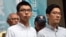 香港学运领袖黄之锋和罗冠聪（2017年10月24日，美国之音汤惠芸拍摄）