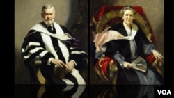 福尓杰夫妇画像 (福尓杰莎士比亚图书馆提供)