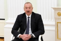 资料照片:阿塞拜疆总统阿利耶夫在莫斯科会晤俄罗斯总统普京。(2021年1月11日)