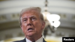 FILE: Presiden Amerika Serikat Donald Trump di gedung Capitol Amerika di Washington, D.C., 8 Januari 2025. (Jeenah Moon/REUTERS)