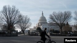 2023年2月7日早晨看到的美国国会大厦。美国总统拜登当晚将在这里发表他的第二次国情咨文。（路透社照片）