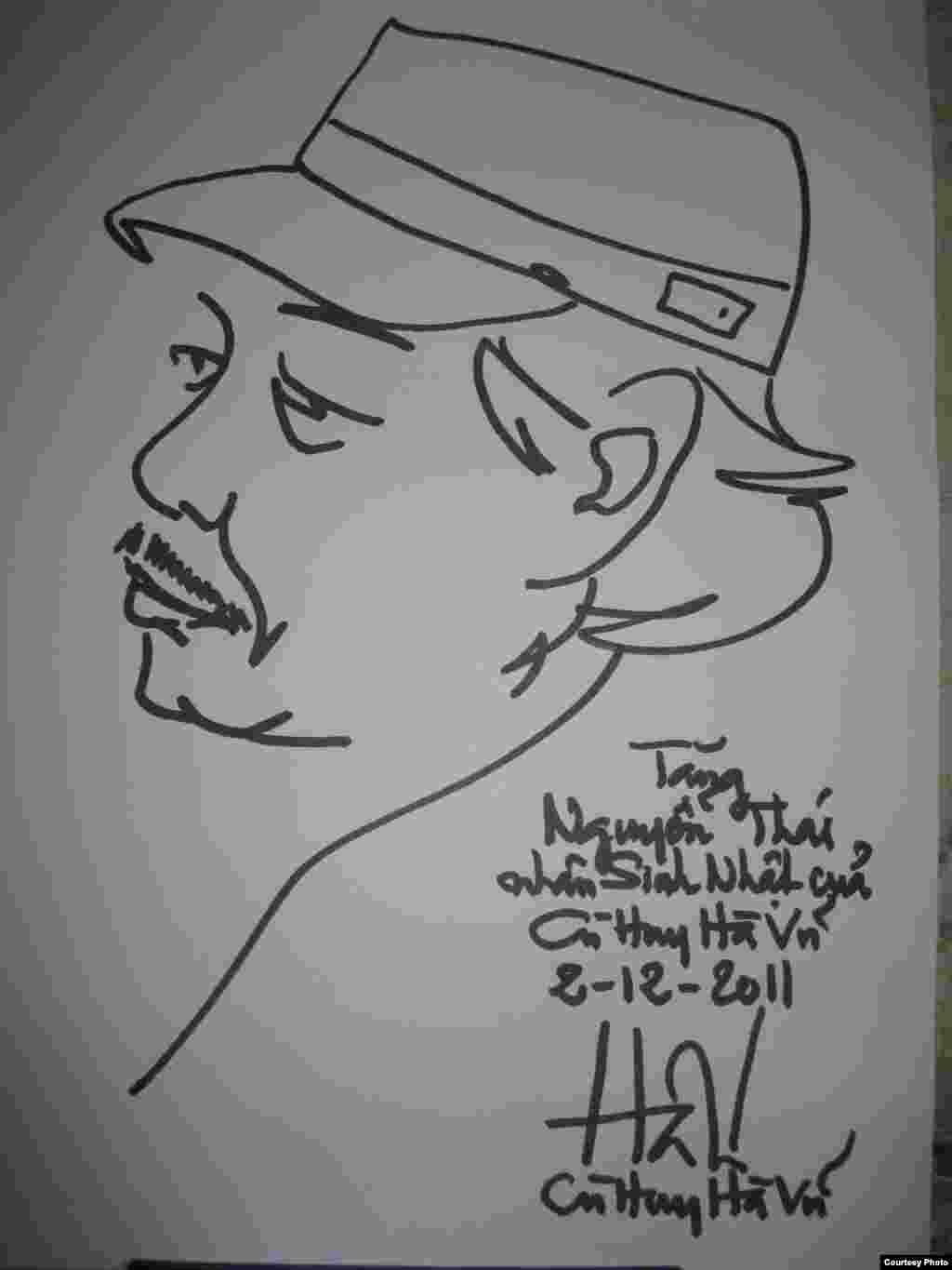 Tranh vẽ người thân vào thăm hôm sinh nhật, ngày 2/12/2011.