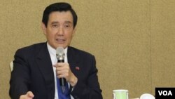 马英九在记者会上答问。2016年6月16日。(齐勇明拍摄)