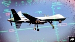 Một chiếc máy bay không người lái của Mỹ cất cánh từ căn cứ không quân ở Kandahar, Afghanistan.