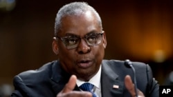 美国国防部长劳埃德·奥斯汀2023年5月16日出席参议院拨款委员会听证会，就2024财政年度政府开支向国会说明拜登政府计划如何使用资金应对中国的各项挑战。