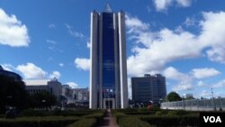 位于莫斯科的天然气工业公司总部大楼。(美国之音白桦拍摄)