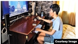 乌坎村长林祖恋的孙子回忆被抓情况。(推特图片)