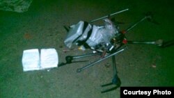 小型无人机载运毒品过重而坠毁现场(Tijuana Police photo)