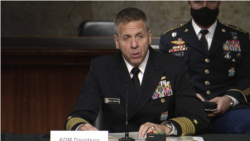 美军印太司令部司令、海军上将菲利普·戴维森2021年3月9日在参议院作证（美国参议院视频截图）