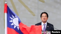 台湾台北,台湾总统赖清德在台北发表“双十节”演讲。(2024年10月10日)