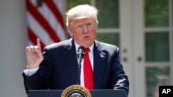 美国总统川普宣布美国将退出巴黎气候协议。(2017年6月1日)