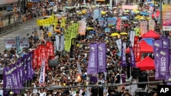  香港民主派人士7月1号举行年度游行