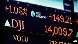 Chứng khoán Mỹ tăng điểm mạnh hôm thứ sáu trong lúc chỉ số Dow Jones vượt mức 14.000 điểm lần đầu tiên kể từ khi xảy ra vụ khủng hoảng tài chánh (1/2/2013).
