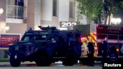 Toà nhà nơi xảy ra vụ nổ súng ở Orange, bang California, Mỹ, vào ngày 31/3/2021.