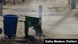 Cảnh sát cho biết một quả bom ống đã phát nổ trong một thùng rác trước khi cuộc chạy từ thiện diễn ra tại Seaside Park, NJ, ngày 17 tháng 09, 2016.