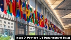 美国国务院所在的哈里·杜鲁门大楼主大厅。(美国国务院官方照片,2025年7月2日)