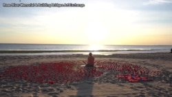 手工打造红玫瑰河淌流对新冠逝者的思念 手工打造红玫瑰河淌流对新冠逝者的思念