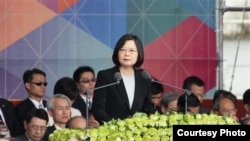 蔡英文发表演说,重申两岸交流,但呼吁大陆正视中华民国(台湾总统府官网截图)