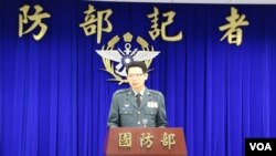台湾国防部发言人罗绍和少将 (美国之音李逸华摄)