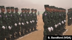 资料照片:克伦民族解放军在克伦革命日的庆祝活动上(2019年1月31日)