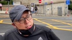 人民力量副主席譚得志表示，大批警察嚴密佈防，禁止市民展示大型美國國旗到美國領事館慶祝獨立日，證明香港變成一國一制及沒有自由。(美國之音 湯惠芸拍攝)