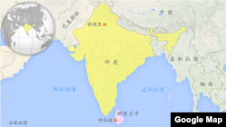 印度和斯里兰卡地理位置图